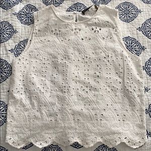 Zara white mesh tank